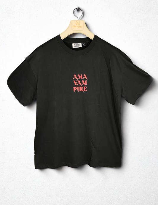 Oversized Black Graphic T-Shirt – “AMAVAMPIRE” Edition
