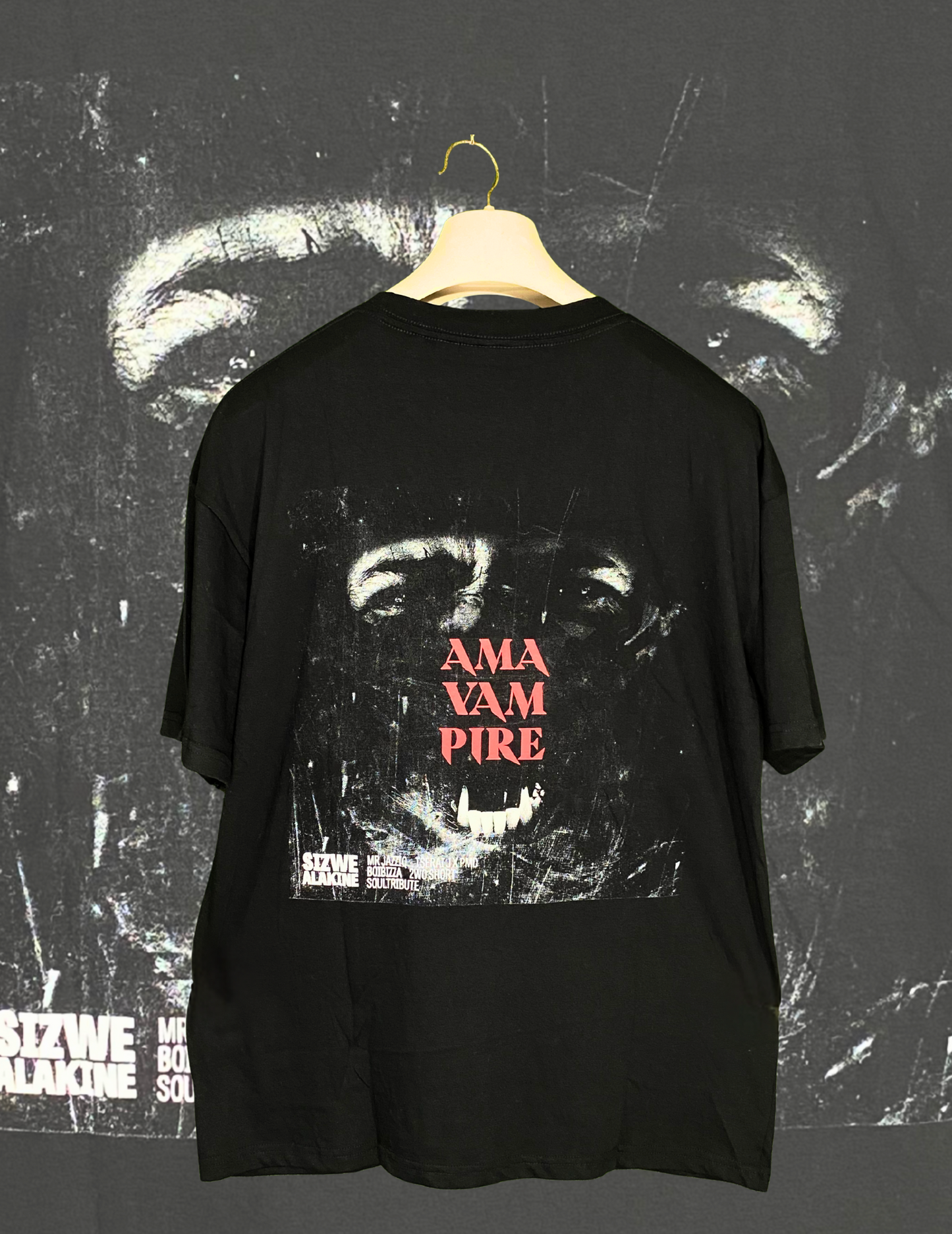 Oversized Black Graphic T-Shirt – “AMAVAMPIRE” Edition