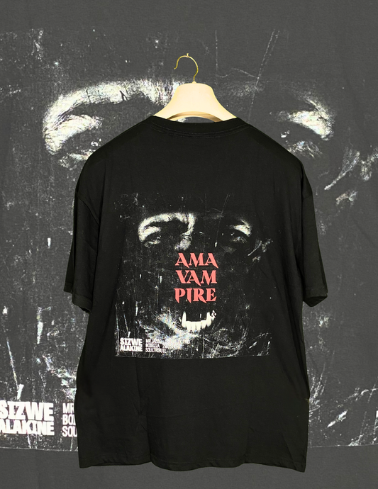 Oversized Black Graphic T-Shirt – “AMAVAMPIRE” Edition