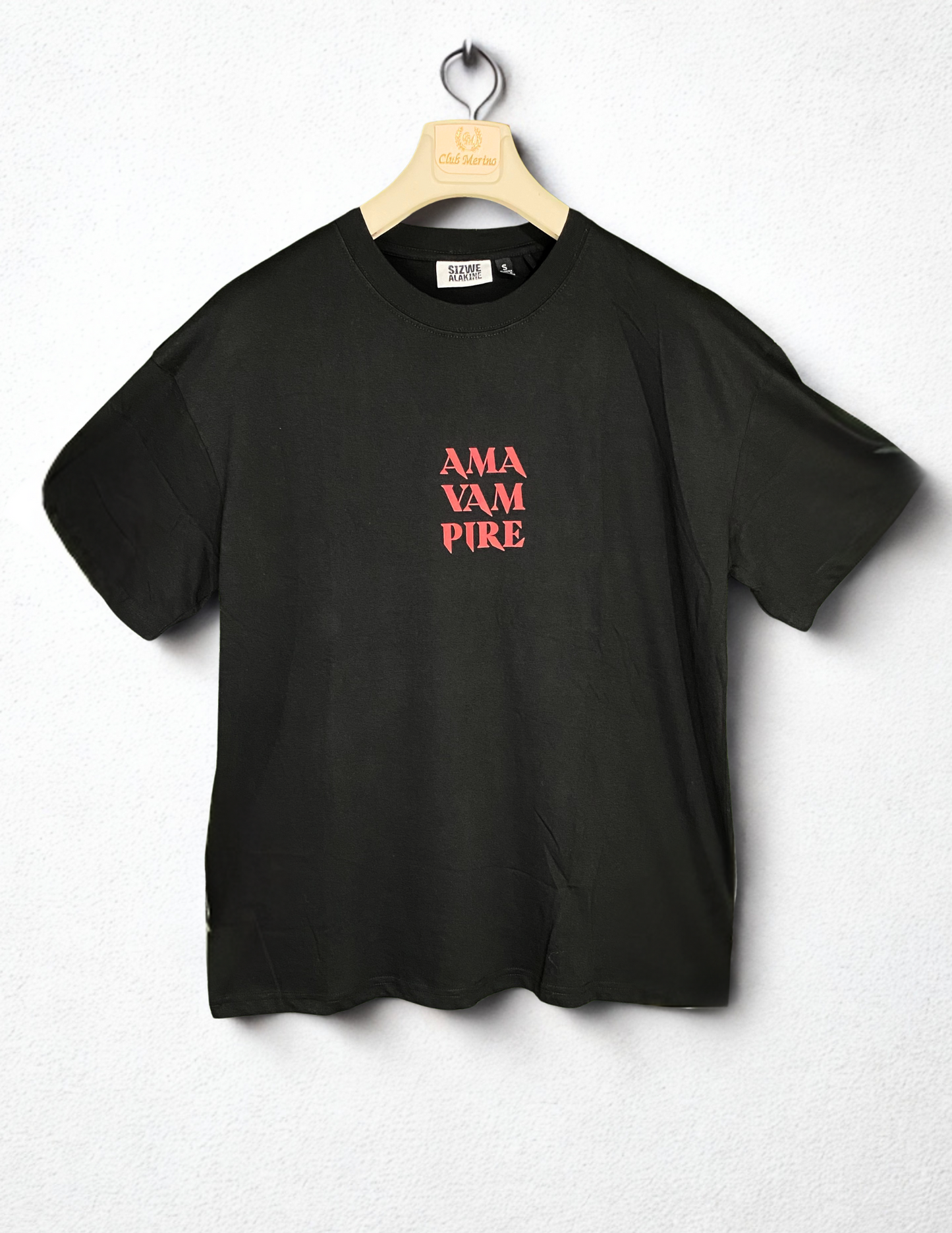 Oversized Black Graphic T-Shirt – “AMAVAMPIRE” Edition